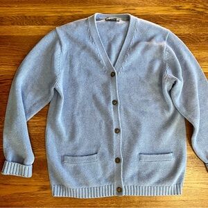 Vintage Lands End cardigan M 10-12 grandpa Coastal academia